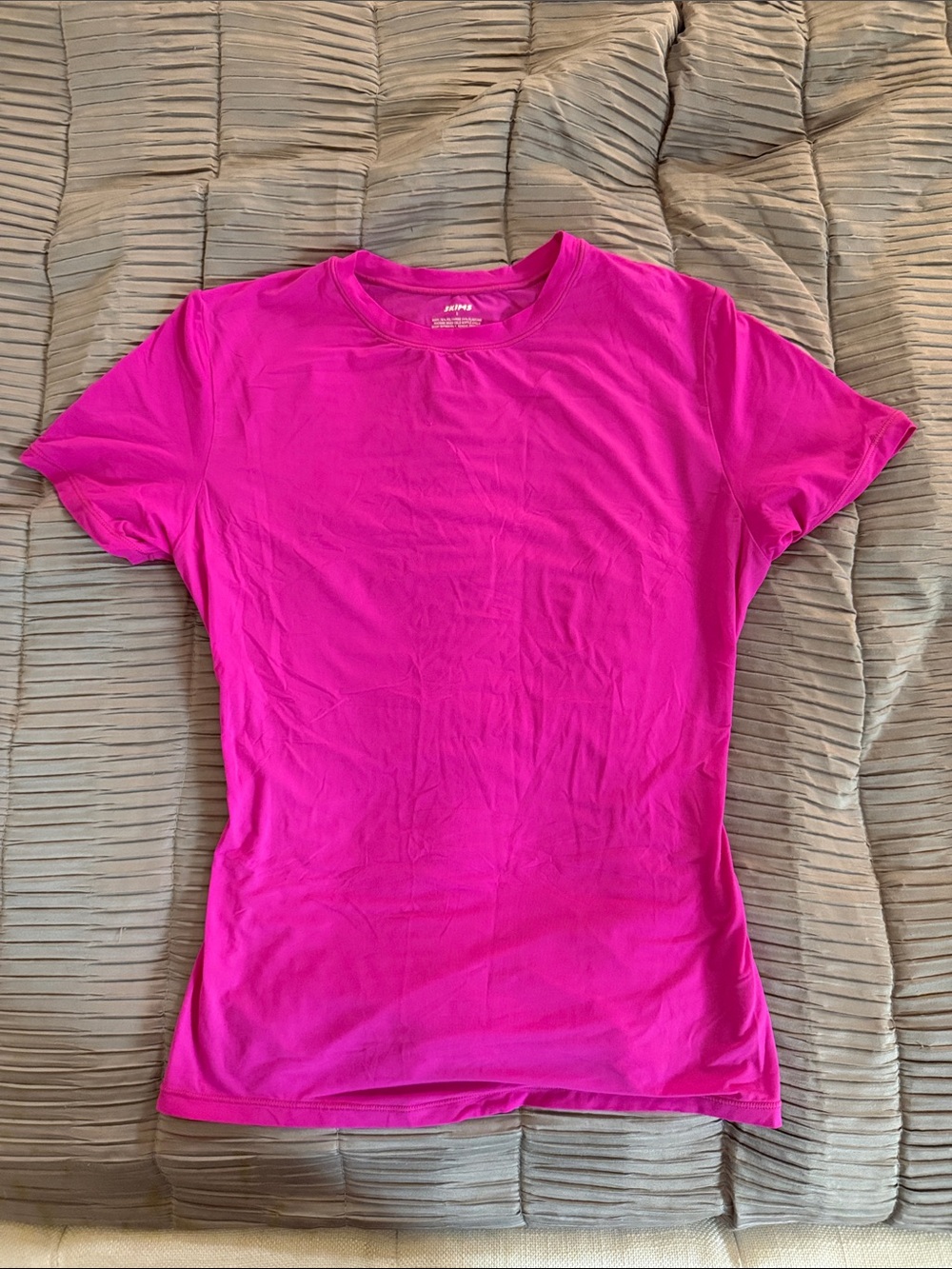 Skims Women’s Crewneck Short Sleeve Top - Bright Pink